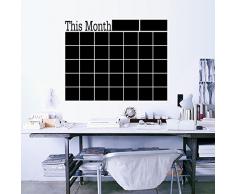 ufengke Calendrier Noir Mémorandum Autocollants Tableau Noir Stickers Muraux, La Chambre des Enfants Pépinière Autocollants Amovibles