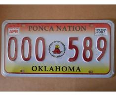 Plaque immatriculation américaine nouvelle 31 x 16 cm reproduction Oklahoma 000 - 589