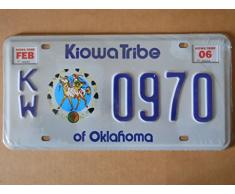 Plaque immatriculation américaine nouvelle 31 x 16 cm reproduction Oklahoma Kiowa Tribe
