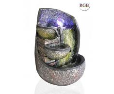 Fontaine intérieur, fontaine déco, alternance couleurs LED+boule de verre, 10265