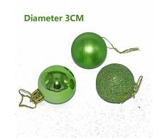 Lot de 24 boules de Noël 4cm de boules déco noël guirlande boules cimier Noël incassable Boules Décoration ,ce lot complet de décoration vous permet d'avoir tous les accessoires de déco pour votre sapin.- Thème couleur (vert)