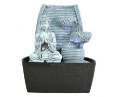 Zen'Light Fontaine d'Intérieur Mur Bouddha Méditation Gris Pierre/Noir 20 x 15 x 24 cm