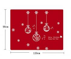 ufengke Joyeux Noël Bonne Année Boule de Noël Blanc et Flocon de Neige Vitrine Stickers Muraux, Salle de Séjour Chambre À Coucher Autocollants Amovibles
