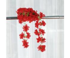 Plante Grimpante de l'Azalée Artificielle pour la Décoration de Jardin, d'Accueil et de Mariage - Rouge