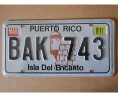 Plaque immatriculation américaine nouvelle 31 x 16 cm reproduction Puerto Rico Isla du encanto