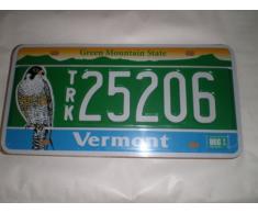 PLAQUE IMMATRICULATION AMERICAINE VERMONT