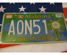 Plaque immatriculation américaine Alabama Save the cahaba