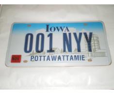 PLAQUE IMMATRICULATION AMERICAINE IOWA