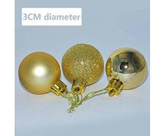 Lot de 24 boules de Noël 4cm de boules déco noël guirlande boules cimier Noël incassable Boules Décoration ,ce lot complet de décoration vous permet d'avoir tous les accessoires de déco pour votre sapin.- Thème couleur (or)