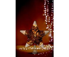 Cimier lumineux pour Sapin de Noël Etoile - Rotin et métal