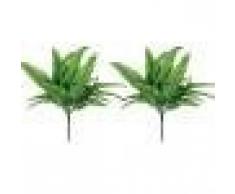 Lot de 2 Plante Fougère Feuille Artificielle Décoration pour Maison Mariage Vert