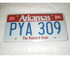 PLAQUE IMMATRICULATION AMERICAINE ARKANSAS
