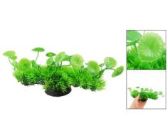 Plastique Vert 22.1cm Large Plantes Artificielles pour Réservoir De Poissons