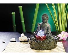 Fontaine lumineuse d'intérieur 'Bouddha' avec boule en verre