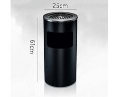 LYL Hall de l'hôtel avec poubelle cendrier, centre commercial extérieur grand bureau en acier inoxydable à usage professionnel poubelle extérieure (10L) ( Couleur : Noir )