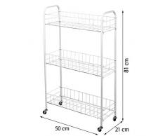 ArtMoon Kalle Chariot de Cuisine ou Salle de Bain 3 Paniers en Acier Peint 50X21X81cm