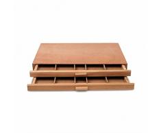 EBA Boite de rangement en bois pour materiel de peinture - 2 tiroirs