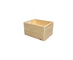 HomeDecoArt Grand boîte de rangement en bois uni 39,5 x 30 x 24 cm