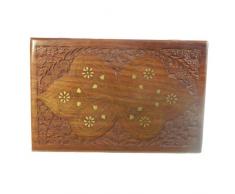 Coffret à bijoux BUTTERFLY Incrustations en laiton Cassette en bois 30x20x8cm boîte de rangement Décoration maison Fabrication artisanale
