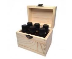 Boite en bois de rangement pour 6 flacons de 5 ou 10ml