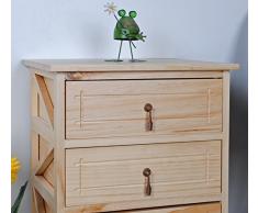 Petite commode table de nuit 62 cm Salle de bains étagère en pin naturel avec 3 tiroirs