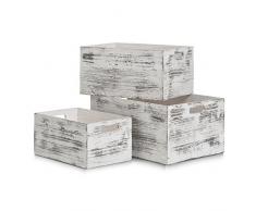 Zeller 15133 Rustic Boîte de rangement Bois Blanc 30 x 20 x 15 cm