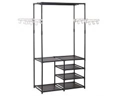 WOLTU SR0028 Penderie à vêtement ,Portant à vêtements Porte-manteau vêtements rack, 87x44x158cm,Noir