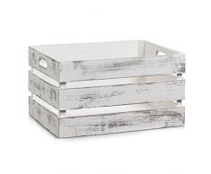 Zeller 15132 Caisse de rangement Bois de Polonia Blanc 39 x 29 x 21 cm