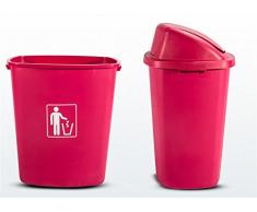 Poubelles 30L en plastique Shaking type large Poubelle Bureau Cuisine extérieure Ménage Poubelle , red