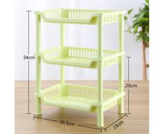 hibote 3 Niveau de petite taille Plastic Place Salle de bains étagère de rangement de cuisine toilettes étagère de stockage, 13 inch , Vert Couleur