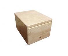 CAISSE EN BOIS NATUREL / BOÎTE DIY / BOÎTE À JOUETS / CAISSE MALLE DE RANGEMENT / MALLE EN BOIS NON PEINT 39,5 x 30 x 24 cm