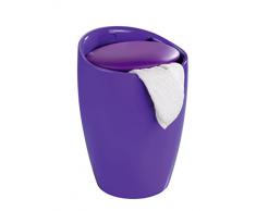 Wenko 20627100 Intégré Candy Tabouret de Douche avec Sac à Linge Violâtre