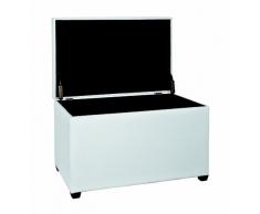 Haku Möbel 30386 Coffre de Rangement MDF/Simili Cuir Blanc 40 x 65 x 42 cm
