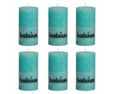 Bolsius bougie cylindre bleue 130/68 6 pcs