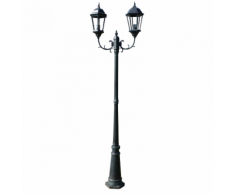 vidaXL Lampadaire extérieur double 230 cm Vert foncé/Noir