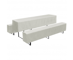 vidaXL 3 Nappe pour table de brasserie et bancs crème 225 x 50 35 cm