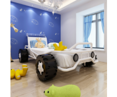 vidaXL Lit voiture tout-terrain pour enfants Acier 190x90 cm Blanc
