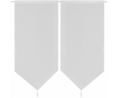 vidaXL 2 Rideaux de cuisine en lin pastiche 60 x 160 cm Blanc