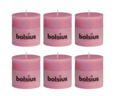 Bolsius bougie cylindre 6 pièces 100 x mm en rose