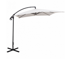 vidaXL parapluie en porte-à-faux sable blanc 2,5x2,5 m