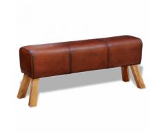 vidaXL Banc en cuir authentique Marron 120 x 30 50 cm