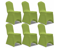 vidaXL Housse de chaise extensible 6 pcs vert