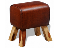 vidaXL Tabouret en cuir authentique Marron 40 x 30 45 cm