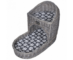 vidaXL Niche d'arbre à chat avec griffoir et coussin en saule démi étage