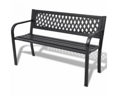 vidaXL Banc de jardin en acier noir