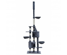 vidaXL Arbre à chat XL 230-260 cm en peluche grise
