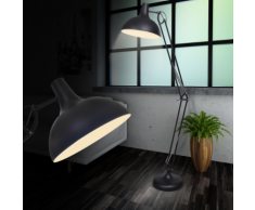 vidaXL Lampadaire style anglepoise Noir