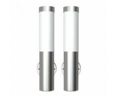 vidaXL 2 appliques murales cylindriques en acier inoxydable
