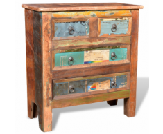 vidaXL Armoire à 4 tiroirs en bois recyclé
