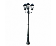 vidaXL Lampadaire extérieur triple 230 cm Vert foncé/Noir